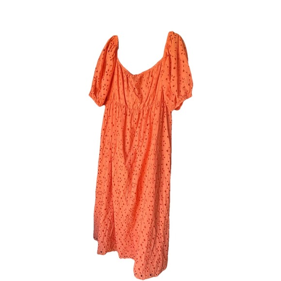 Eloquii Orange Tie Front eyelet Dress, Plus Size 20 - Picture 5 of 8